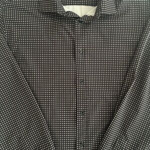 MARCS Black and White Dotted Casual Shirt
